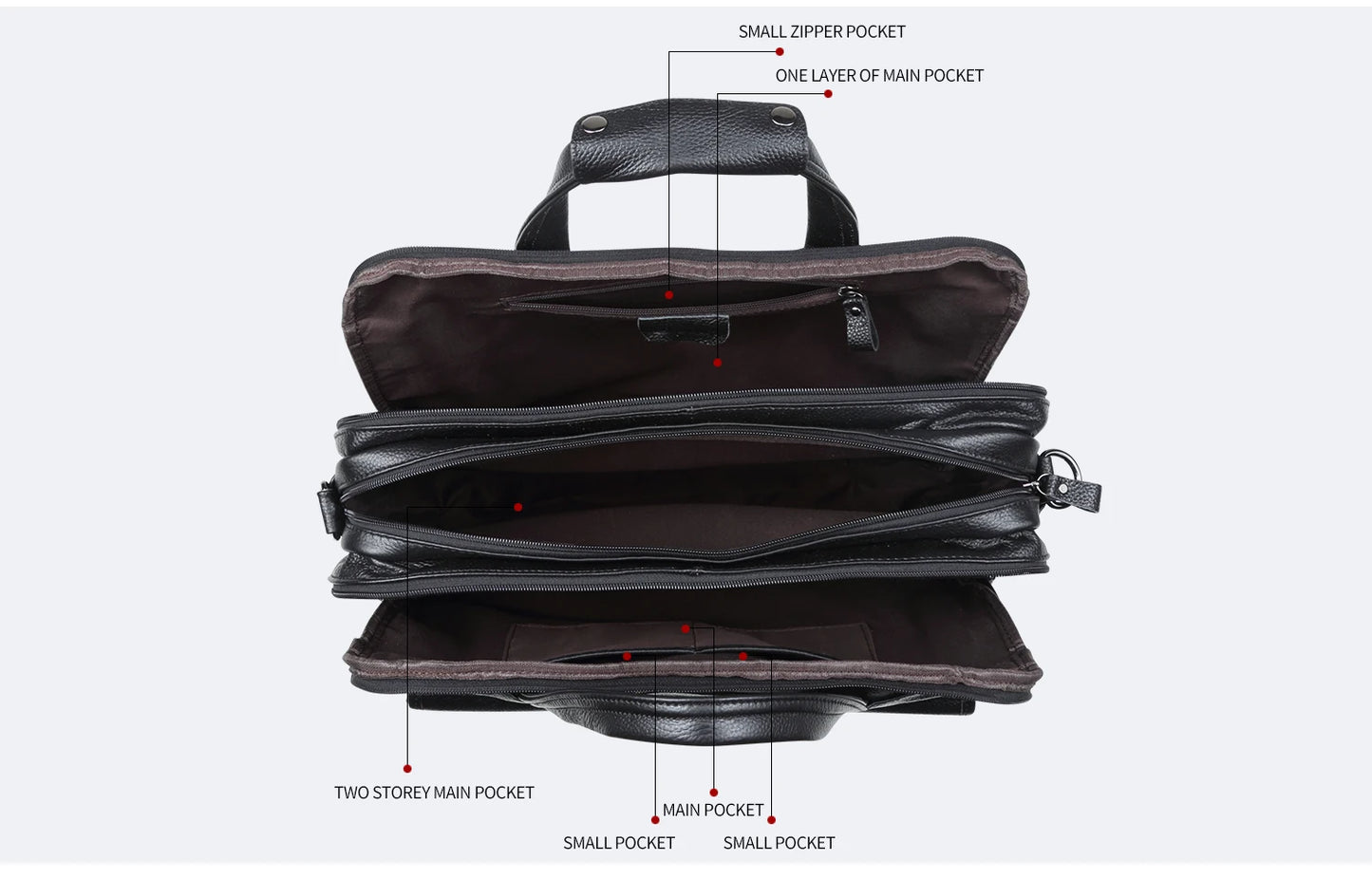 Lachiour Leather Laptop Bag