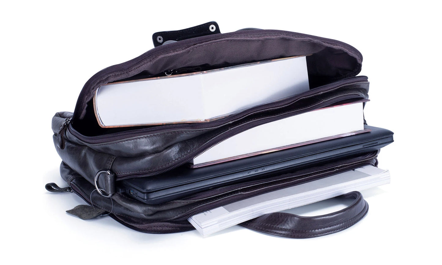 Lachiour Leather Laptop Bag