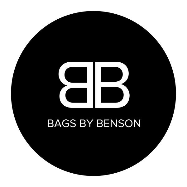 Bags by benson black and white logo