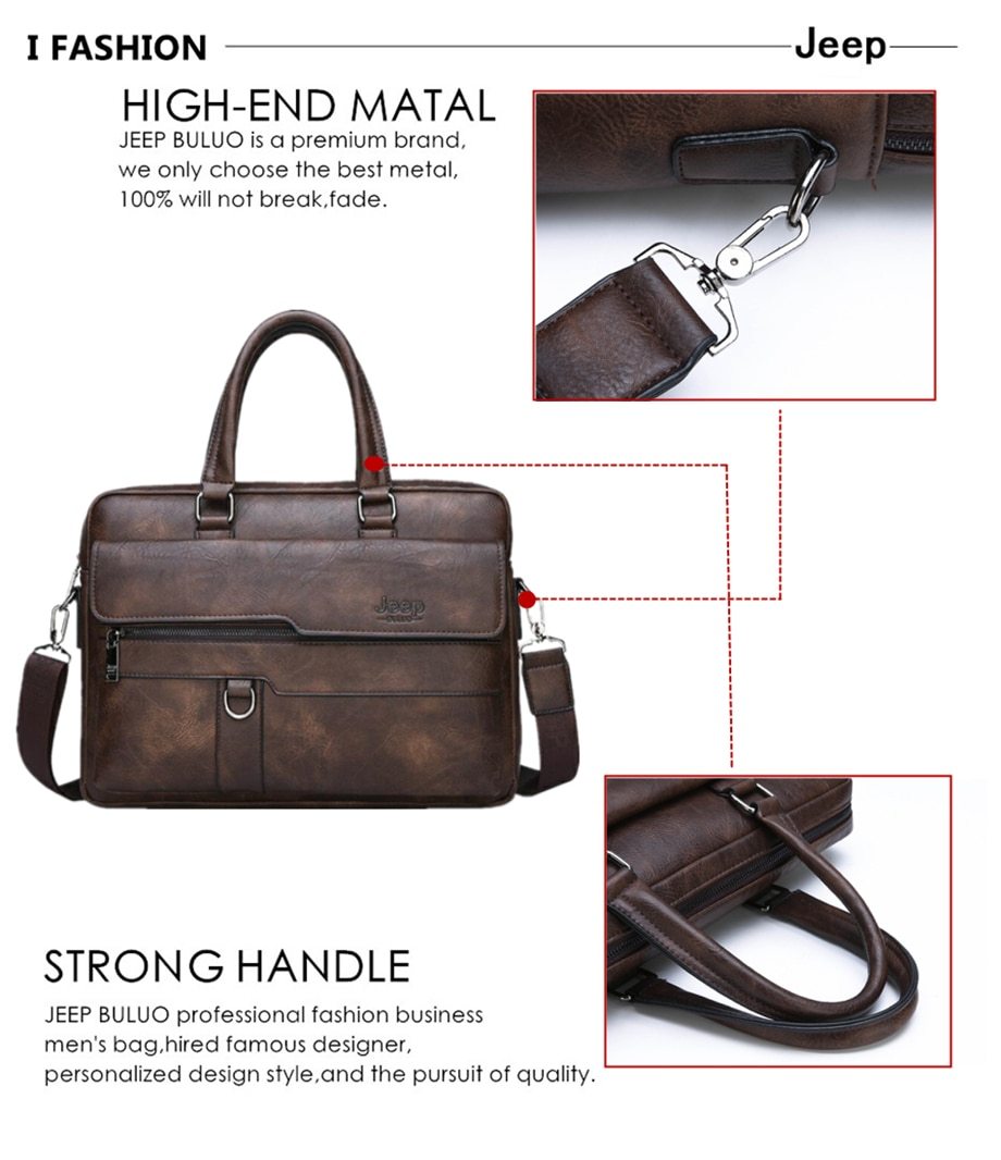 Jeep Buluo Leather Briefcase II - Bags By Benson