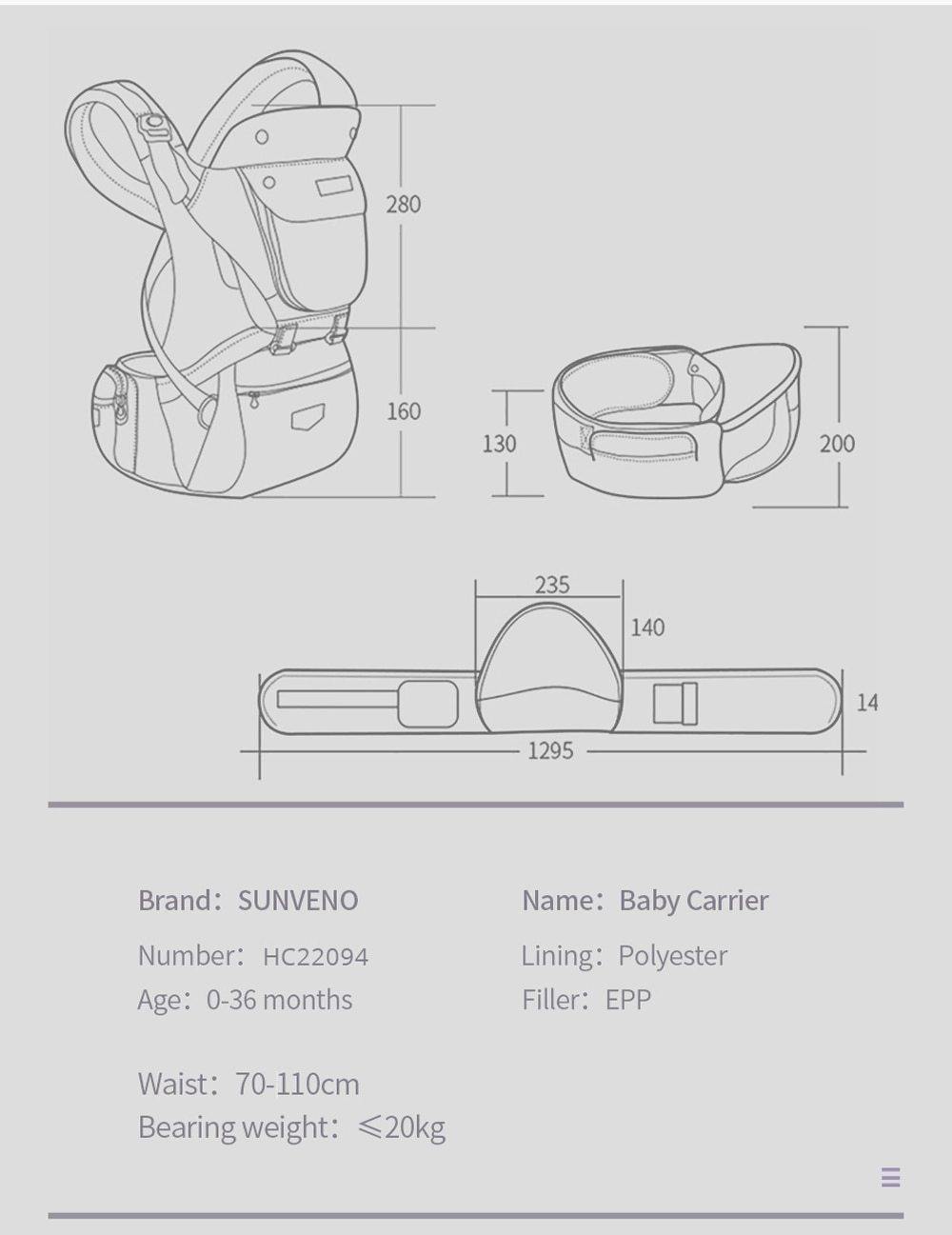 Sunveno Baby Carrier Grey - Bags By Benson