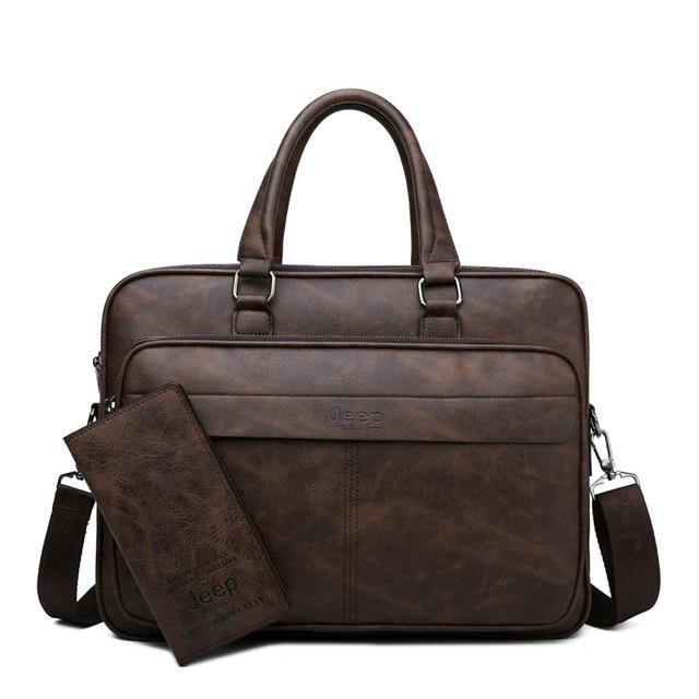 Jeep Buluo Leather Briefcase - Bags By Benson