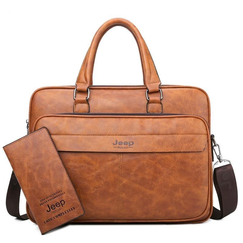 Jeep Buluo Leather Briefcase - Bags By Benson