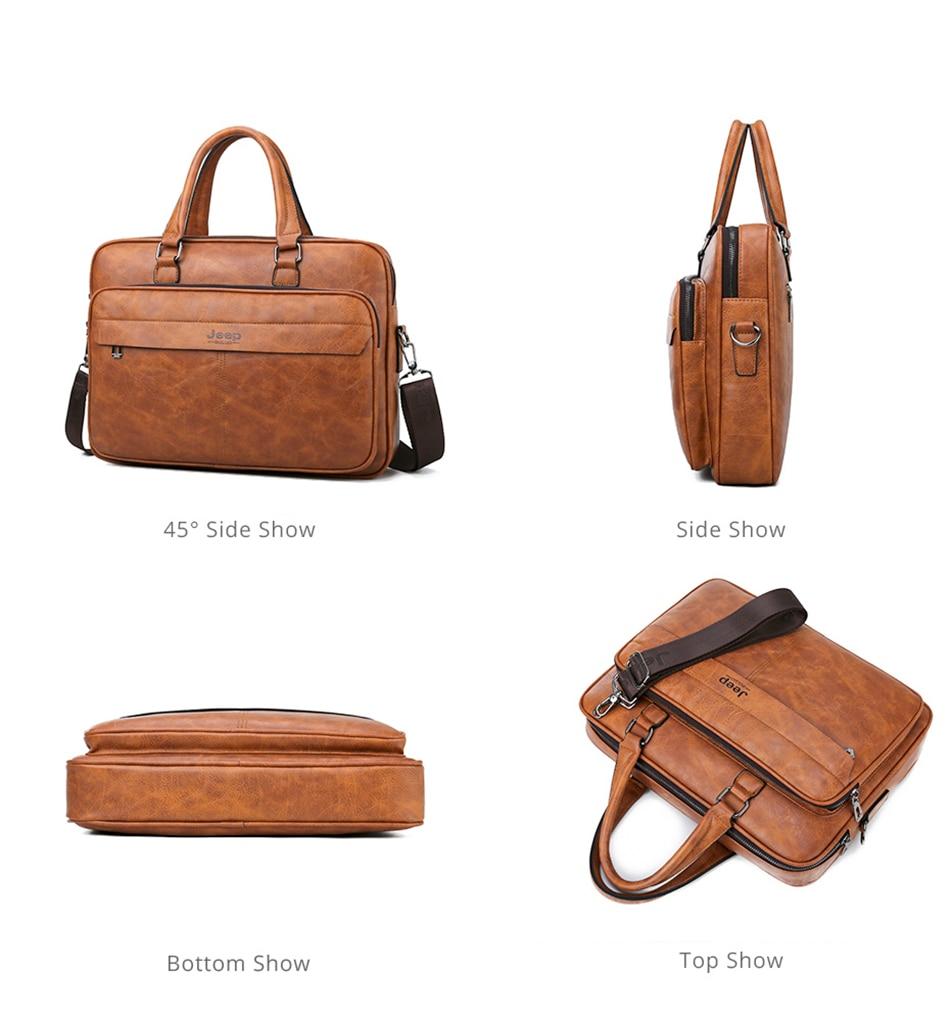 Jeep Buluo Leather Briefcase - Bags By Benson