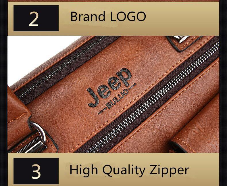 Jeep Buluo Leather Briefcase IV - Bags By Benson