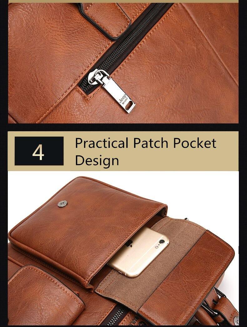 Jeep Buluo Leather Briefcase IV - Bags By Benson