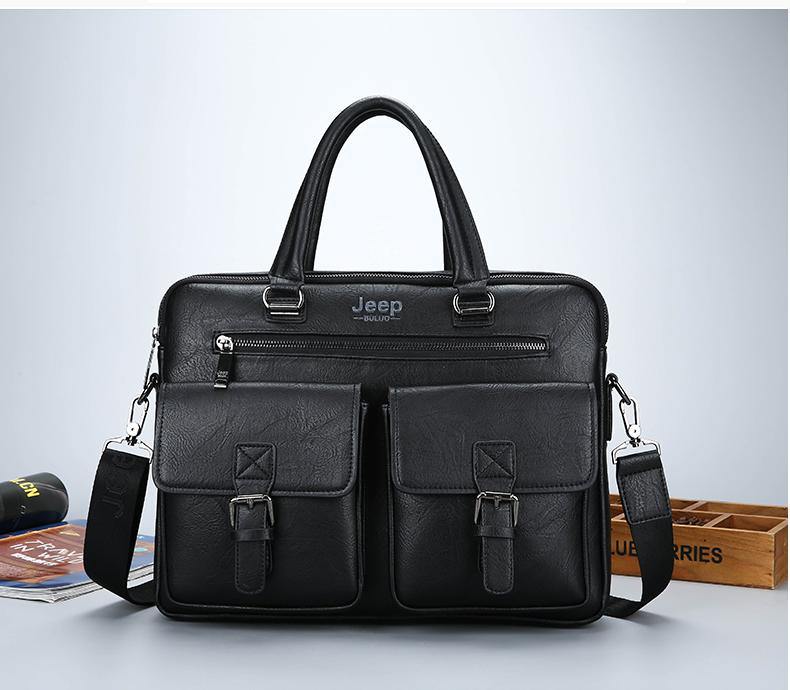 Jeep Buluo Leather Briefcase IV - Bags By Benson