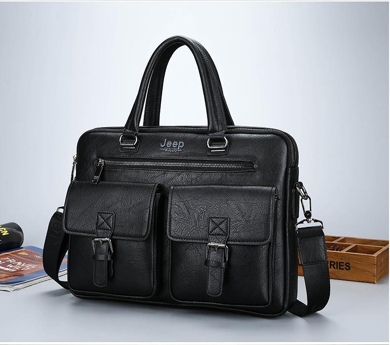 Jeep Buluo Leather Briefcase IV - Bags By Benson