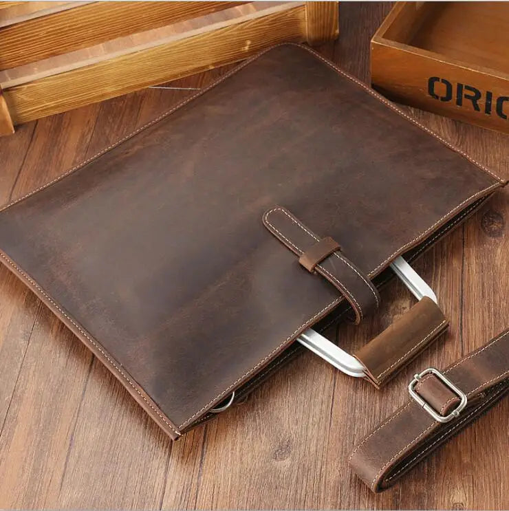Newsbirds Leather Laptop Bag