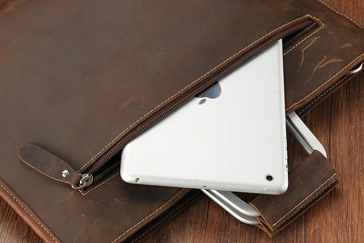 Newsbirds Leather Laptop Bag