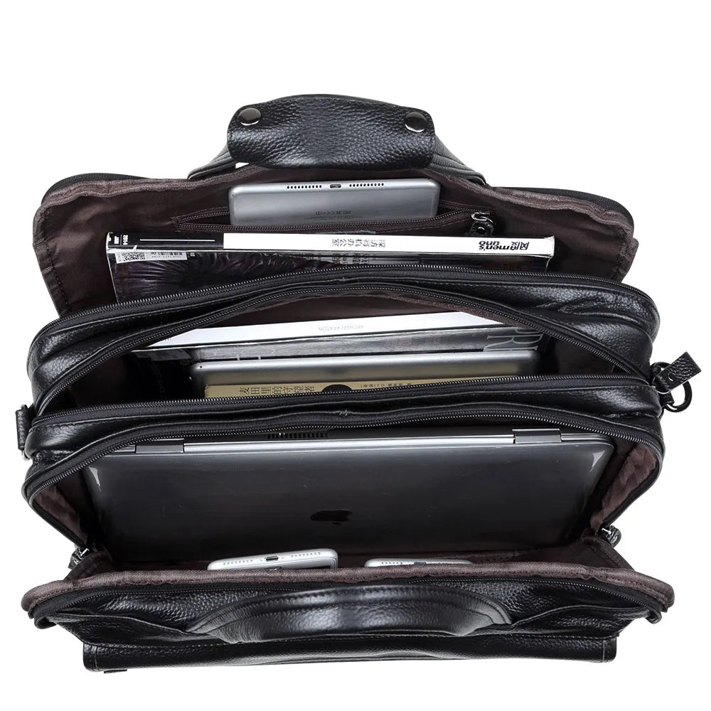 Lachiour Leather Laptop Bag