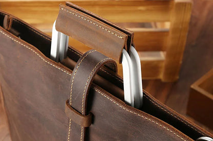 Newsbirds Leather Laptop Bag