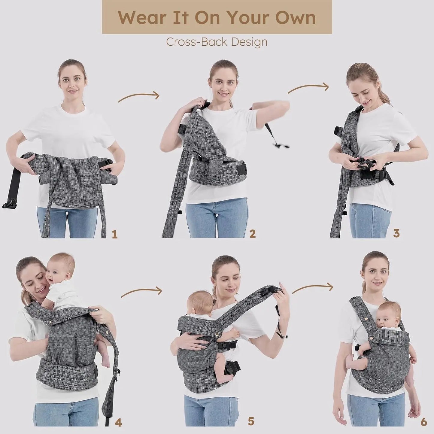 Houndstooth Baby Carrier - Bags By Benson