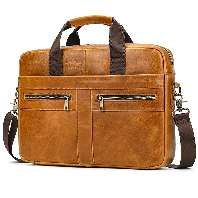 Newsbirds Leather Laptop Bag