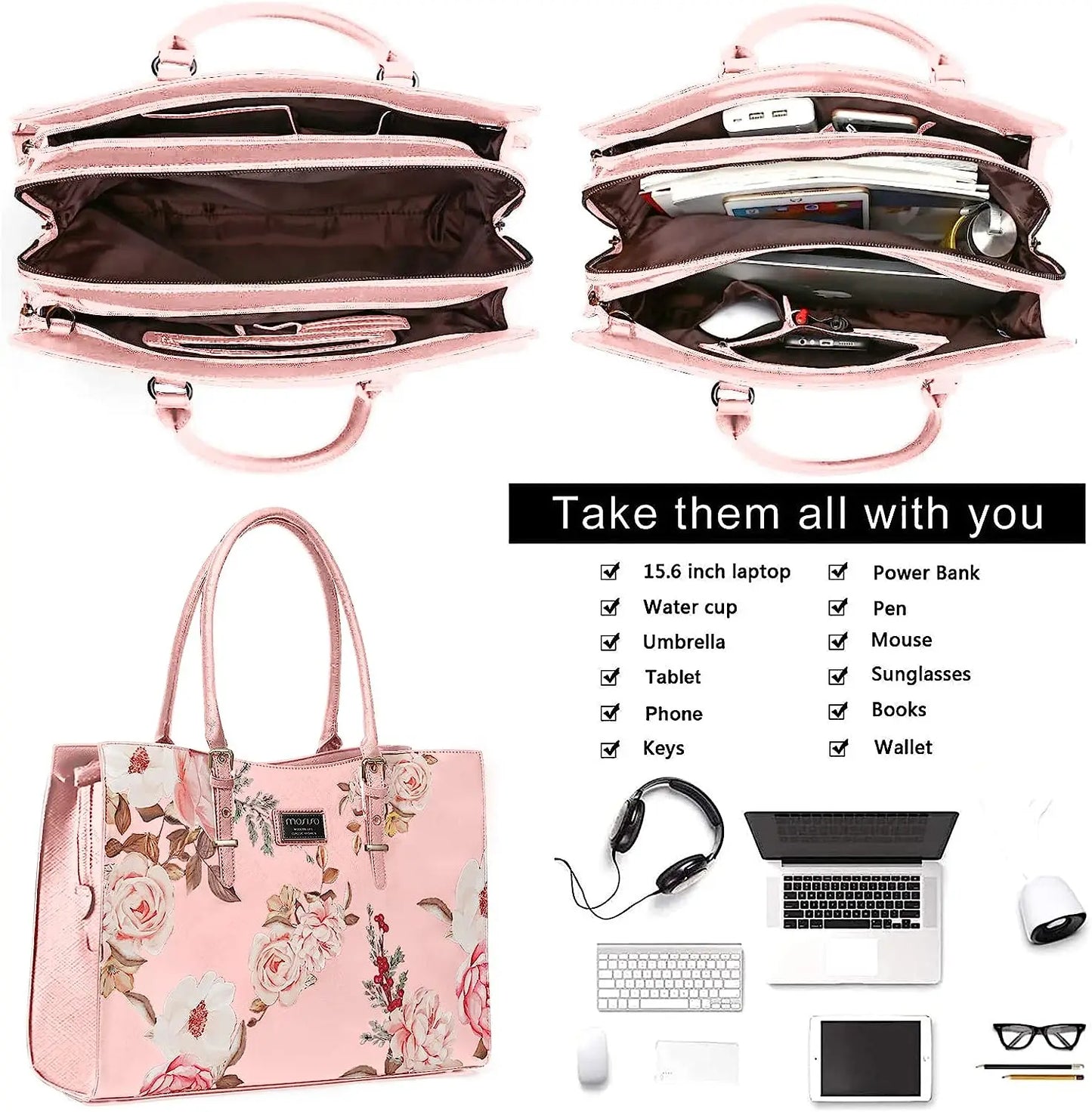 Mosiso Floral Laptop Bag II