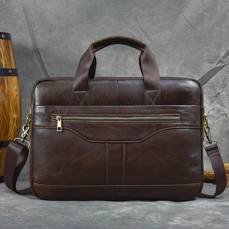 Newsbirds Leather Laptop Bag