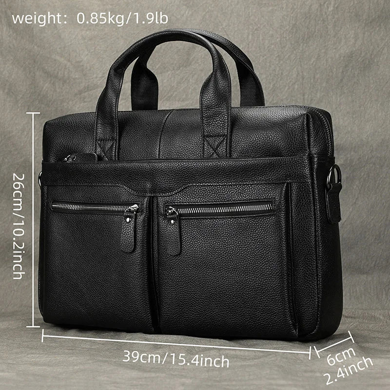 Newsbirds Leather Laptop Bag