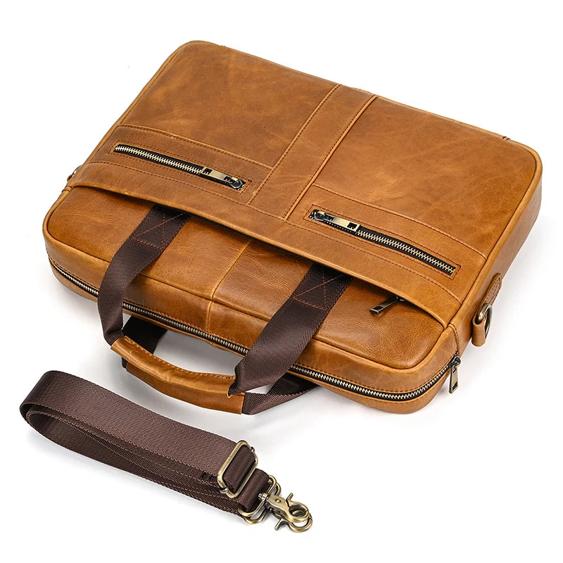 Newsbirds Leather Laptop Bag