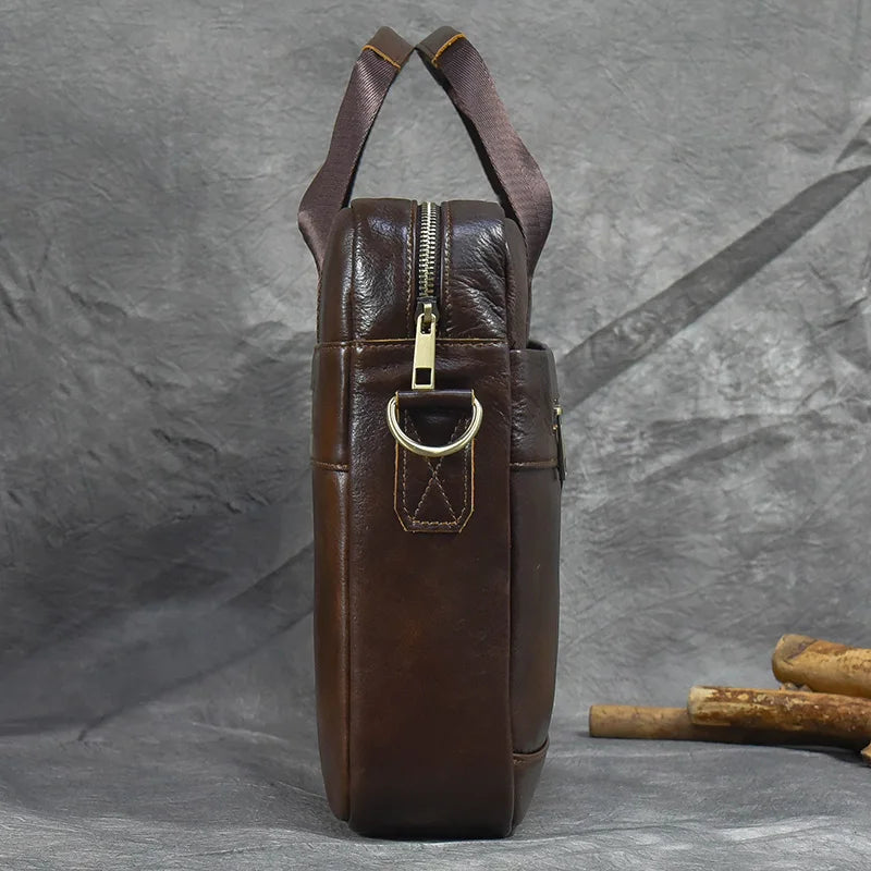 Newsbirds Leather Laptop Bag