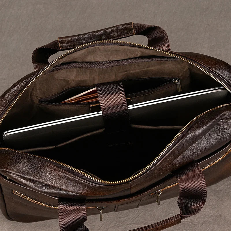 Newsbirds Leather Laptop Bag