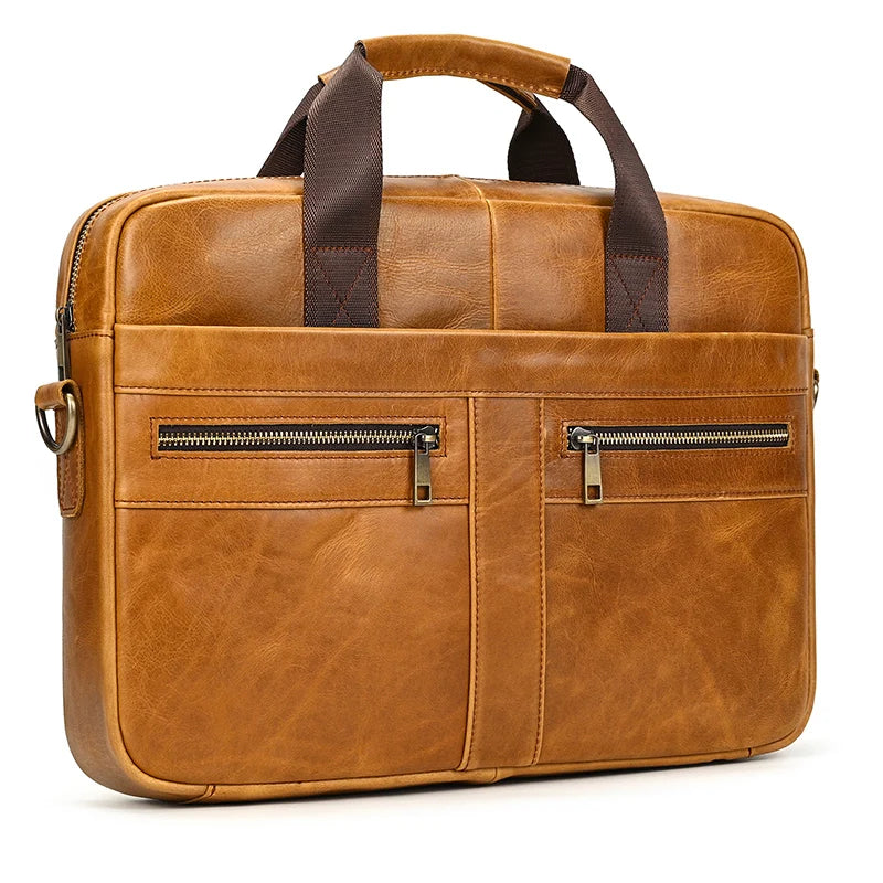 Newsbirds Leather Laptop Bag