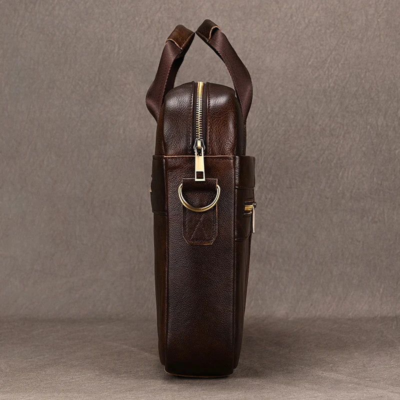 Newsbirds Leather Laptop Bag