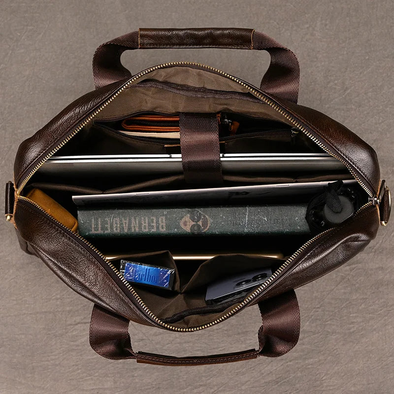 Newsbirds Leather Laptop Bag