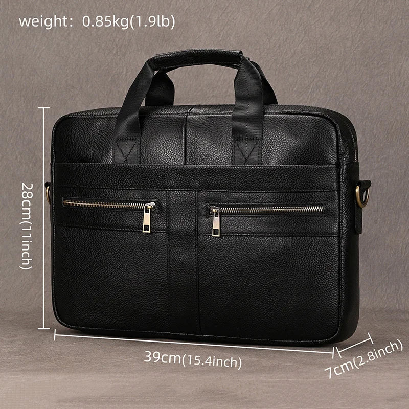 Newsbirds Leather Laptop Bag