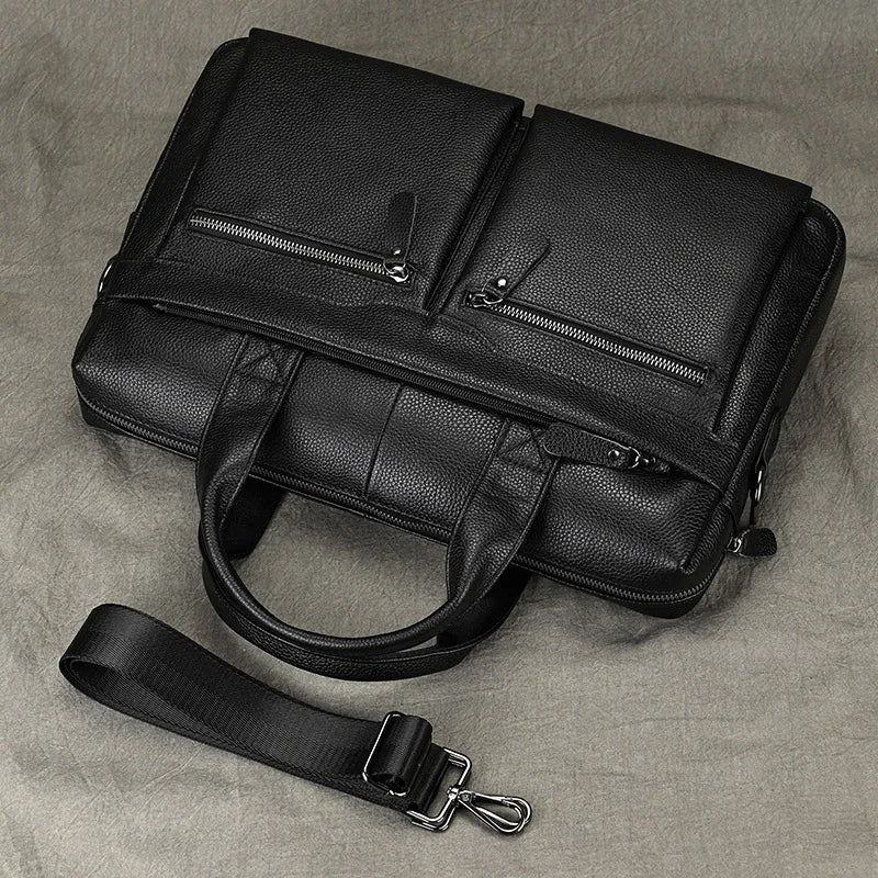 Newsbirds Leather Laptop Bag