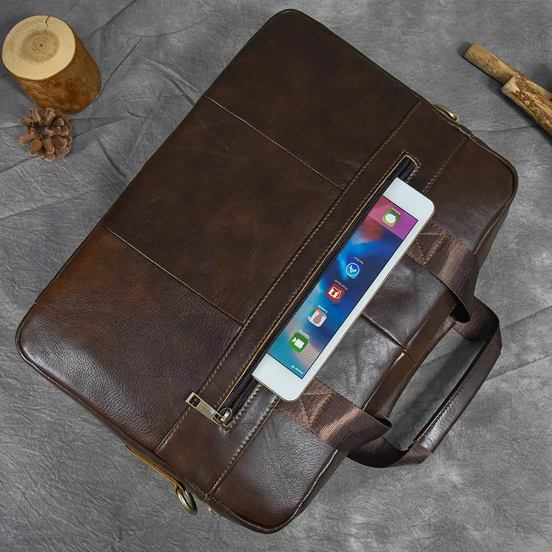 Newsbirds Leather Laptop Bag
