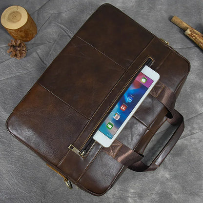 Newsbirds Leather Laptop Bag