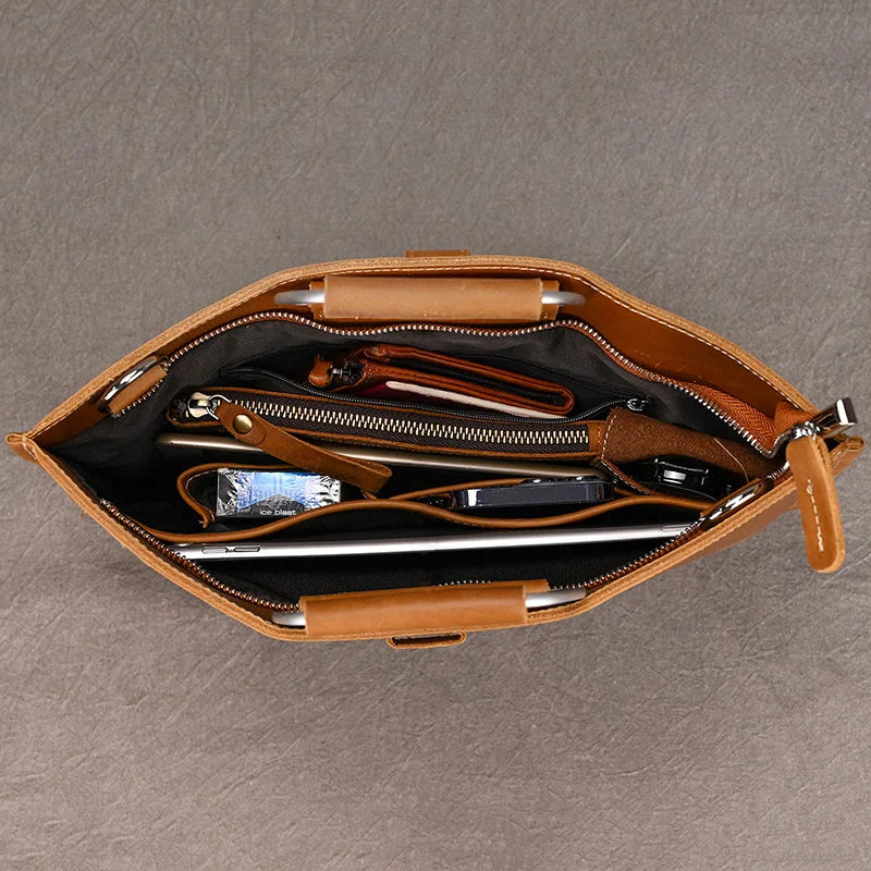 Newsbirds Leather Laptop Bag