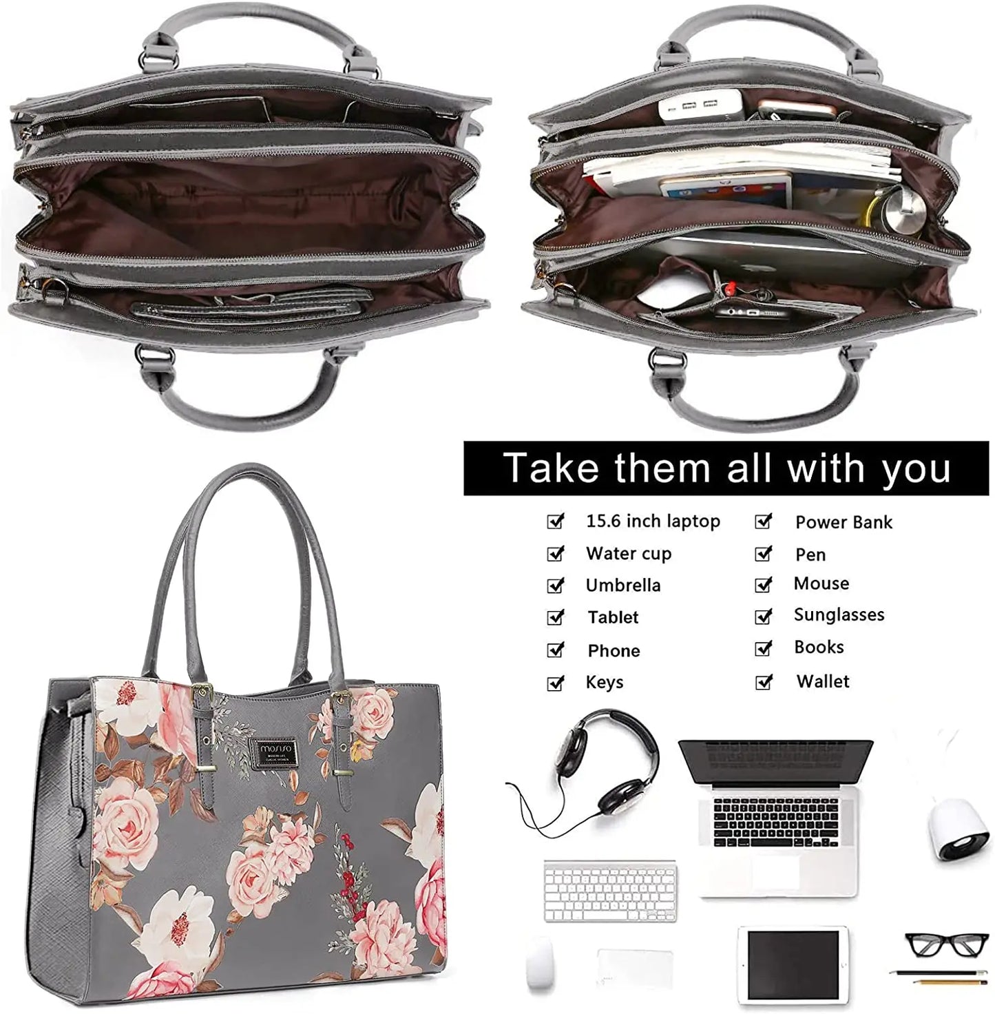 Mosiso Floral Laptop Bag II